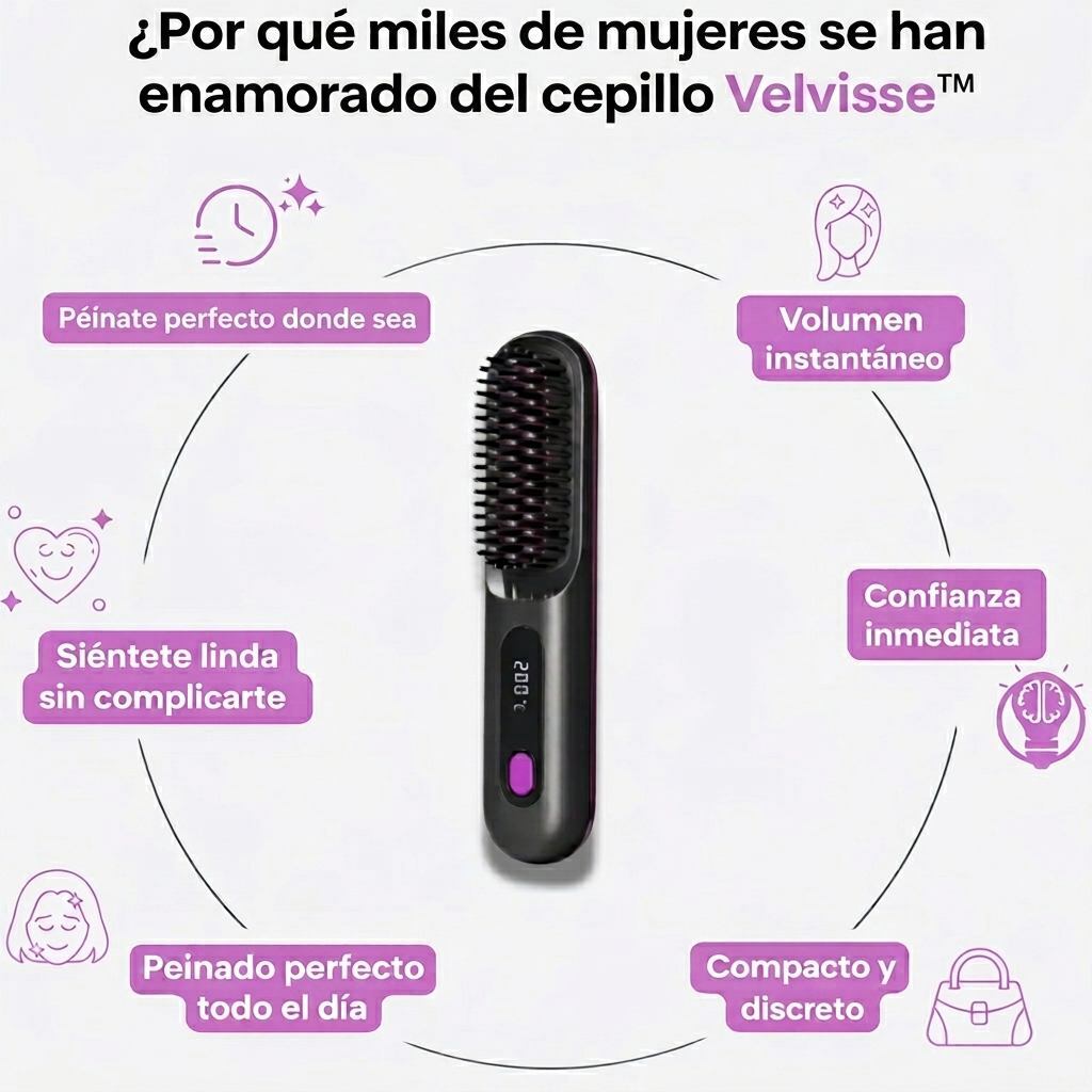 Velvisse™ SilkBrush - Cepillo Alisador de Cabello Portátil